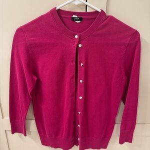 J. Crew Fuchsia Jackie Button-Up Cardigan